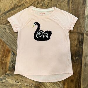 Cat & Jack Light Pink T-Shirt with Black Swan